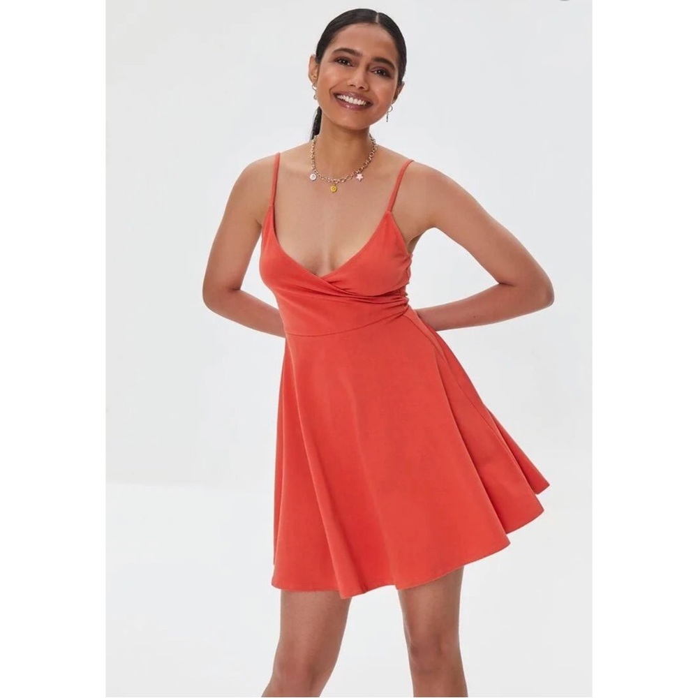 Surplice Cutout Skater Dress